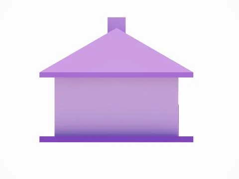Image of 3D Model Rendering of a Minimalist Purple Box House Stock Photos