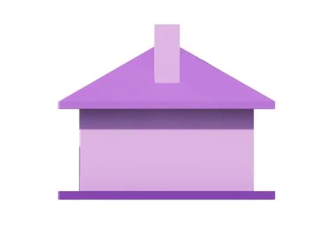 Image of 3D Model Rendering of a Minimalist Purple Box House Stock Photos
