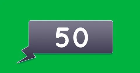 Image of 50 notifications on green background Stock Illustration