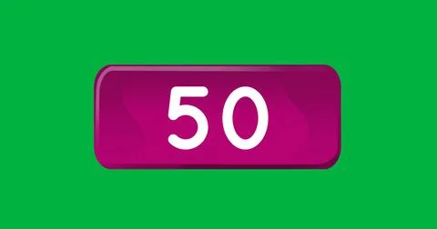 Image of 50 notifications on green background Stock Illustration