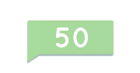 Image of 50 notifications on white background Stock Illustration
