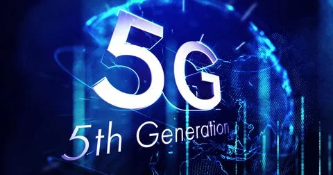 Image of 5g 5th generation text over globe spinning Illustrazione stock