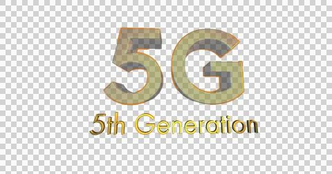 Image of 5g 5th generation text in gold letters on white background Stock Illustration