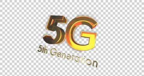 Image of 5g 5th generation text in gold letters on white background Stock Illustration