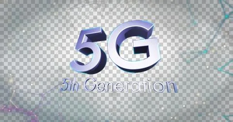 Image of 5g 5th generation text over moving networks of connections Stock Illustration
