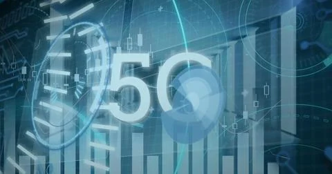 Image of 5g and data processing over servers Stockfoto's
