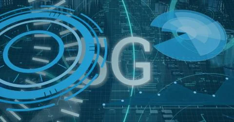 Image of 5g and data processing over servers Stockfoto's