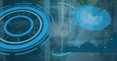 Image of 5g and data processing over servers Stockfoto's