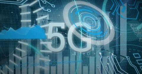 Image of 5g and data processing over servers Stockfoto's