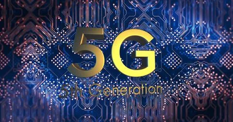 Image of 5g text over network of connections Stock Photos