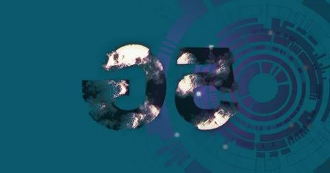 Image of 5g text over scope scanning Stock Illustration