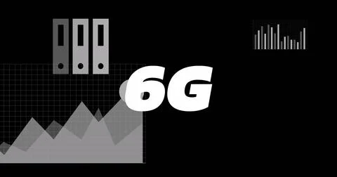 Image of 6g text and computer data processing Foto stock