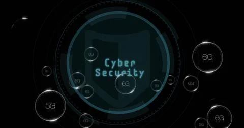 Image of 6g text and digital data processing over scope scanning 스톡 일러스트