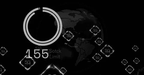 Image of 6g text and digital data processing over scope scanning 스톡 일러스트