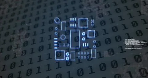 Image of 6g text, data processing and computer processor over binary coding 스톡 사진