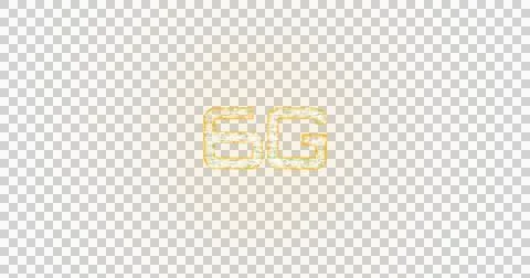 Image of 6g text in glowing yellow letters on brown background Stock Illustration