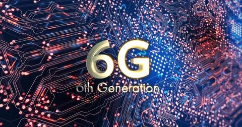 Image of 6g text over network of connections Stock Photos