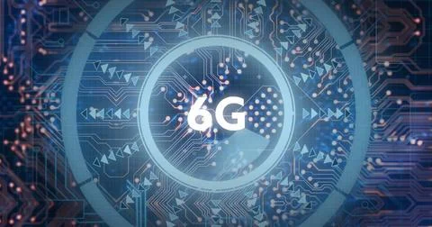 Image of 6g text over network of connections Stock Photos