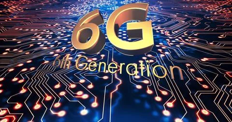 Image of 6g text over network of connections Stock Photos