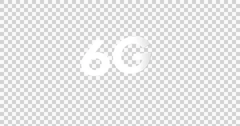 Image of 6g text in white letters on black background Illustrazione stock