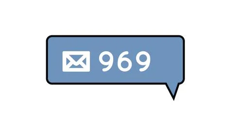 Image of 969 emails on white background Stock Illustration