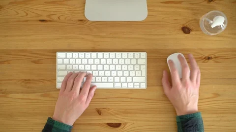 Image from above of obsessive man passing hand sanitizer at hands. Stock Footage 128775277