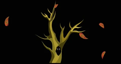Image of the abstract autumn tree and eyes Video stock 150622649