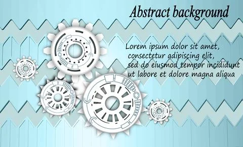 Image abstract futuristic, three-dimensional white sheet of gear Stock Illustration