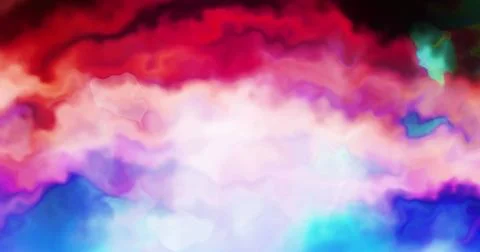 Image of abstract, liquid clouds of strong reds, pinks and blues Stock Illustration