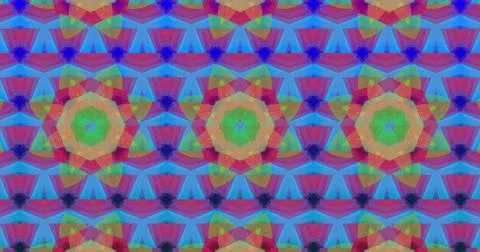 Image of abstract shapes moving in hypnotic motion against blue background Stock Illustration