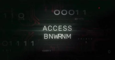 Image of access text with data processing on black background 스톡 사진