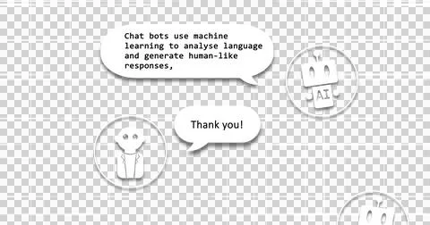 Image of ai chat over transparent background Ilustração Stock