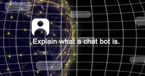Image of ai data processing and icons over grid and dark background 스톡 사진
