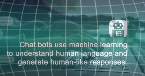 Image of ai data processing with chat icons and diverse businesspeople with 库存照片