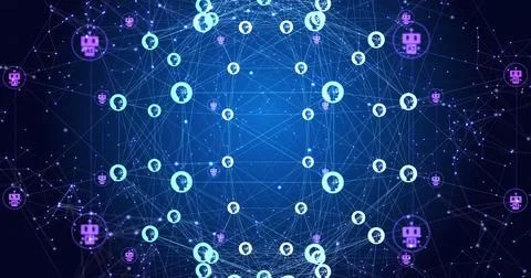 Image of ai data processing over globe with connections with icons Stock Photos