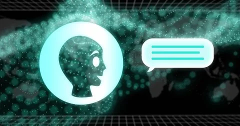 Image of ai data processing over binary coding Foto stock