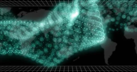 Image of ai data processing over binary coding 写真素材