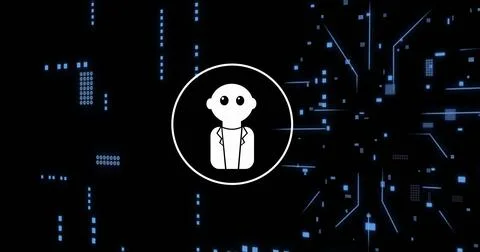 Image of ai data processing over chat bot and computer circuit board Stock Photos