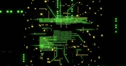 Image of ai data processing over  computer circuit board 写真素材