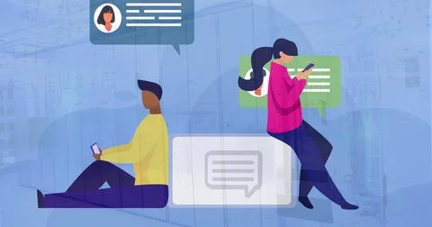 Image of ai icons and data processing over computer servers Stock Photos