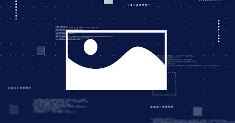 Image of ai text and data processing over blue background 스톡 사진