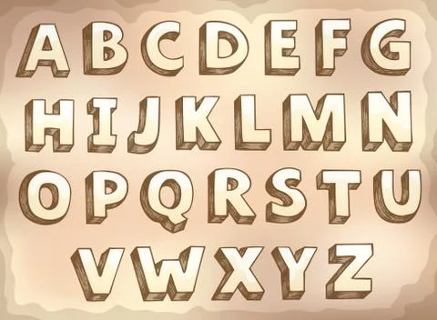 Image with alphabet theme - illustration. 库存插图
