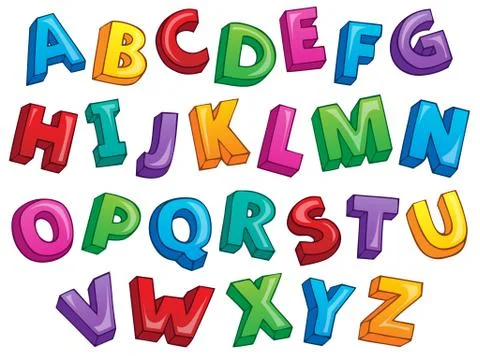 Image with alphabet theme - illustration. Illustrazione stock