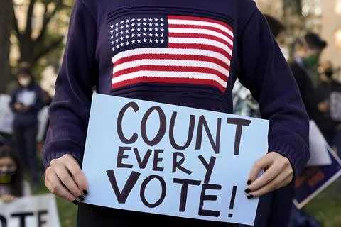 Image of american demonstrators counting every vote Stock Photos