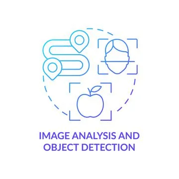 Image analysis and object detection blue gradient concept icon Stock Illustration