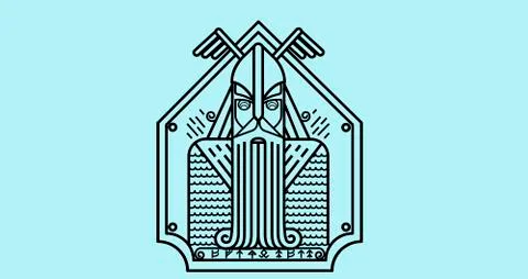 Image of an ancient warrior in armor Stock Illustration