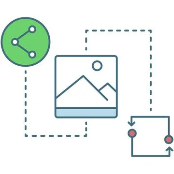Image and information share exchange vector icon Stock Illustration