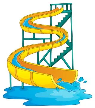 Image with aquapark theme - illustration. Stock Illustration