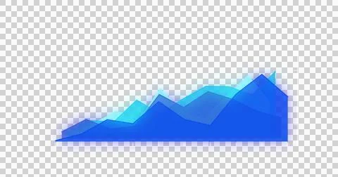 Image of an area chart in shades of blue forming and disappearing on black Stock-Illustration
