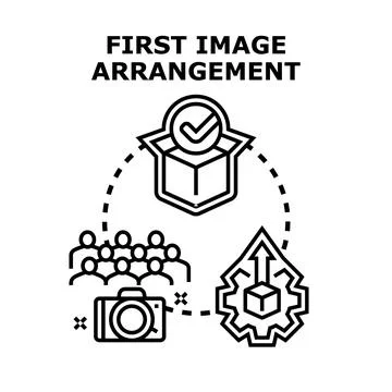 Image arrangement content creation workflow concept Stock Illustration